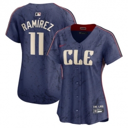 Women Cleveland Guardians 11 Jose Ram EDrez Navy 2024 City Connect Stitched Baseball Jersey