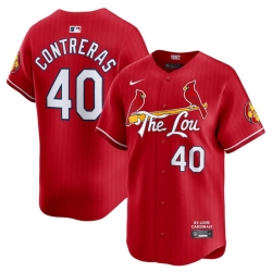 Youth St  Louis Cardinals 40 Willson Contreras Red 2024 City Connect Limited Stitched Baseball Jersey