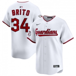 Men Cleveland Guardians Nike White Home Limited Jersey Brito Juan 34