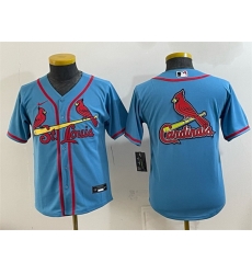 Youth St Louis Cardinals Team Big Logo Blue Cool Base Stitched Baseball Jersey Youth St Louis Cardinals Team Big Logo Blue Cool Base Stitched Baseball Jersey