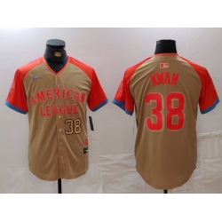 Men American League 38 Steven Kwan Cream 2024 All Star Limited Stitched Jersey 4