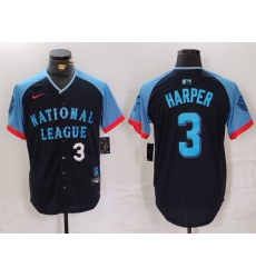 Men National League 3 Bryce Harper Navy 2024 All Star Limited Stitched Baseball Jersey 7