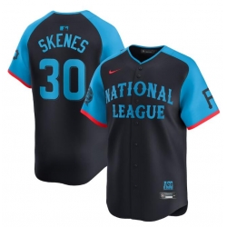 Men National League 30 Paul Skenes Navy 2024 All Star Limited Stitched Baseball Jersey