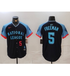 Men National League 5 Freddie Freeman Navy 2024 All Star Limited Stitched Baseball Jersey 5