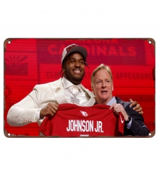 Arizona Cardinals Aluminum Sign 12x8 Inch Paris Johnson Jr. 001