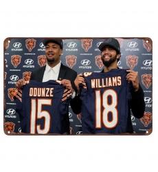 chicago bears Aluminum Sign 12x8 Inch Rome Odunze 001