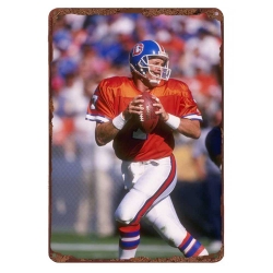 Denver Broncos Aluminum Sign 12x8 Inch John Elway 002