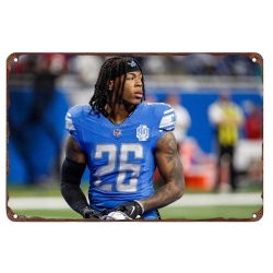 Detroit Lions Aluminum Sign 12x8 Inch Jahmyr Gibbs 001