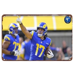 Los Angeles Rams Aluminum Sign 12x8 Inch Puka Nacua 001