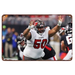 Tampa Bay Buccaneers Aluminum Sign 12x8 Inch Vita Vea 003