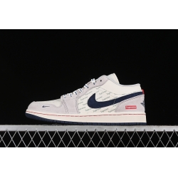 AIR JORDAN 1 LOW SUPREME WHITE GREY BLUE LJ6688 009