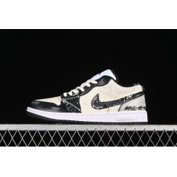 AIR JORDAN 1 LOW WHITE BLACK GREY 553558 132