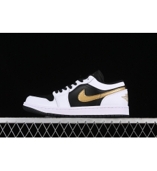 AIR JORDAN 1 LOW WHITE BLACK METALLIC GOLD