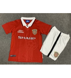 Youth Retro Soccer Jerseys Manchester United F.C. Red 99 00