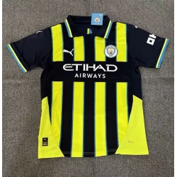 Men 2024 2025 Soccer Jersey Manchester City Yellow Black Home