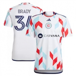 Men Chicago Fire Chris Brady 2024 25 Away Replica White