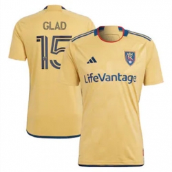 Men Real Salt Lake Justen Glad 2023 24 Away Replica Gold