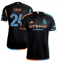 Men's New York City FC Tayvon Gray adidas Black 2024 24 7 Kit Authentic Player Jersey Men's New York City FC Tayvon Gray adidas Black 2024 24 7 Kit Authentic Player Jersey
