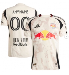 Men New York Red Bulls adidas Tan 2025 Stone Kit Authentic Custom Jersey Men New York Red Bulls adidas Tan 2025 Stone Kit Authentic Custom Jersey