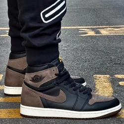 Men Air Jordan 1 Brown Black Basketball Shoes OG25