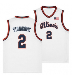 Men Illinois Fighting Illini 2 Andrej Stojakovic White Stitched Basketball Jersey Men Illinois Fighting Illini 2 Andrej Stojakovic White Stitched Basketball Jersey