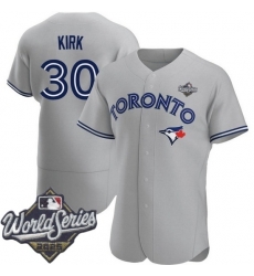 Men Nike Toronto Blue Jays #30 Alejandro Kirk Gray Home Stitched Cool Base Player Jersey