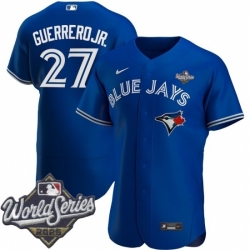 Men Toronto Blue Jays 27 Vladimir Guerrero Jr Men Nike Royal Alternate 2020 Flex Base Player MLB Jersey