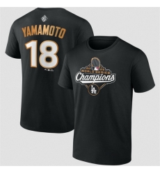 Men Los Angeles Dodgers 18 Yoshinobu Yamamoto Black 2025 World Series Champions Name 26 Number T Shirt Men Los Angeles Dodgers 18 Yoshinobu Yamamoto Black 2025 World Series Champions Name 26 Number T Shirt