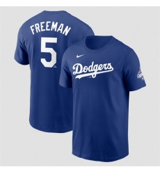 Men Los Angeles Dodgers 5 Freddie Freeman Royal 2025 World Series Champions Name 26 Number T Shirt Men Los Angeles Dodgers 5 Freddie Freeman Royal 2025 World Series Champions Name 26 Number T Shirt
