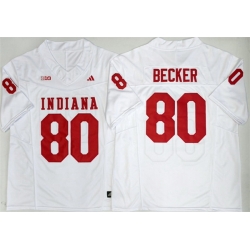 Men Indiana Hoosiers  80 Charlie Becker White 2026 F U S E  Stitched Basketball Jersey