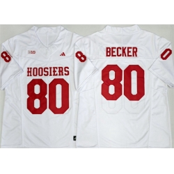 Men Indiana Hoosiers  80 Charlie Becker White 2026 F U S E  Stitched Basketball Jerseys