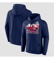 Men New England Patriots Navy 2025 AFC Champions Quick Pass Hoodie