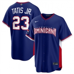 Men Dominican Republic Baseball  Fernando Tatis Jr  Navy 2026 World Baseball Classic Road Stadium Stitched Jersey