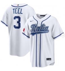 Men Italy Baseball Kyle Teel #3 2026 World Baseball Classic Home Stadium Stitched Jersey Men Italy Baseball Kyle Teel #3 2026 World Baseball Classic Home Stadium Stitched Jersey