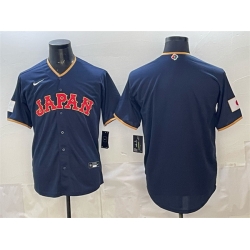 Men Japan Baseball Blank Navy 2026 World Baseball Classic Road Stadium Stitched Jersey