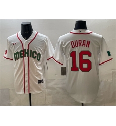 Men Mexico Baseball 16 Jarren Duran White 2026 World Baseball Classic Home Stadium Stitched Jersey Men Mexico Baseball 16 Jarren Duran White 2026 World Baseball Classic Home Stadium Stitched Jersey