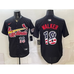 Men St  Louis Cardinals  18 Jordan Walker Black USA 250 Fourth of July Stitched Baseball Jersey