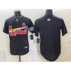 Men St  Louis Cardinals Blank Black USA 250 Patch Stitched Baseball Jersey