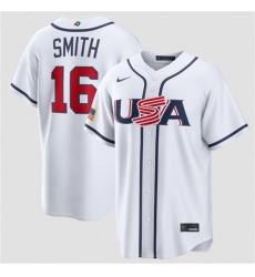 Men USA Baseball 16 Will Smith White 2026 World Baseball Classic Home Stadium Stitched Jersey Men USA Baseball 16 Will Smith White 2026 World Baseball Classic Home Stadium Stitched Jersey