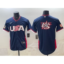 Men USA Baseball Navy 2026 World Baseball Classic Big Logo Road Stadium Stitched Jersey