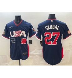 Men USA Baseball x Undefeated  30 Paul Skenes Navy 2026 World Baseball Classic Stadium Stitched Jersey