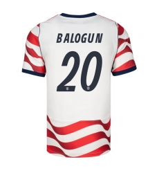 USA 2026 FIFA World Cup Soccer White Jersey Set ( Have Shorts ) Folarin Balogun #20
