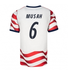 USA 2026 FIFA World Cup Soccer White Jersey Set ( Have Shorts ) Yunus Musah #6