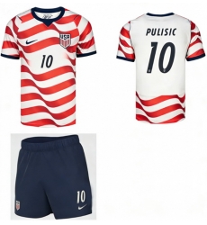 USA 2026 FIFA World Cup Soccer White Jerseys Set ( Have Shorts ) Christian Pulisic #10
