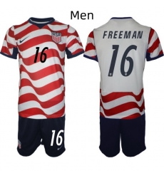 USA FIFA World Cup 2026 Soccer Red Home Jersey Alex Freeman #16