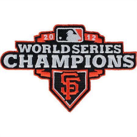 Women 2012 San Francisco Giants MLB World Series Champions Jersey Sleeve Patch Orange Border Biaog